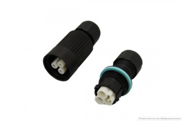 Rundsteckverbinder Set (Stecker & Buchse) / 3-polig