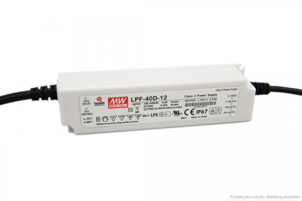 Dimmbares 12 V Netzteil für LED-Stripe - 40 Watt - dimmbar 1 - 10 V DC - IP 67